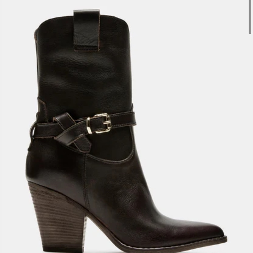 Steve Madden Hardy Brown Leather Boots - Picture 7 of 9